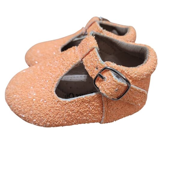 A Bear Co Toddler Size 3 Neon Orange Glitter T-Strap Flats - Picture 4 of 12